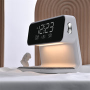 Creative 3 In 1 Bedside Lamp Wireless Charging LCD Screen Alarm Clock  Wireless Phone Charger