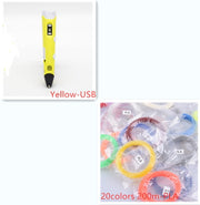 3D print pen 3D pen two generation graffiti 3D stereoscopic paintbrush children puzzle painting toys